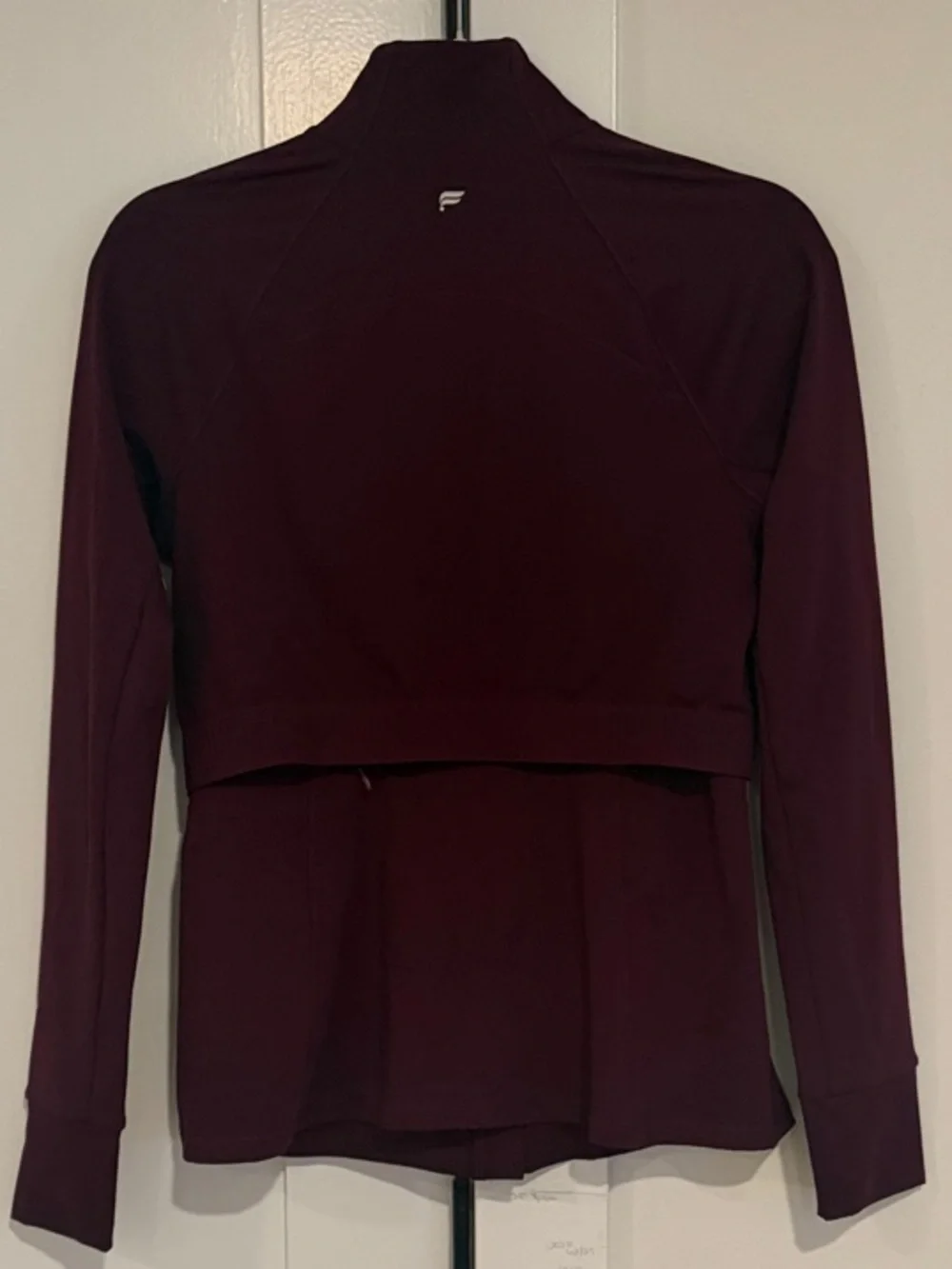 Fabletics Trinity Performance Jacket in Burgundy | Size S based on measurements